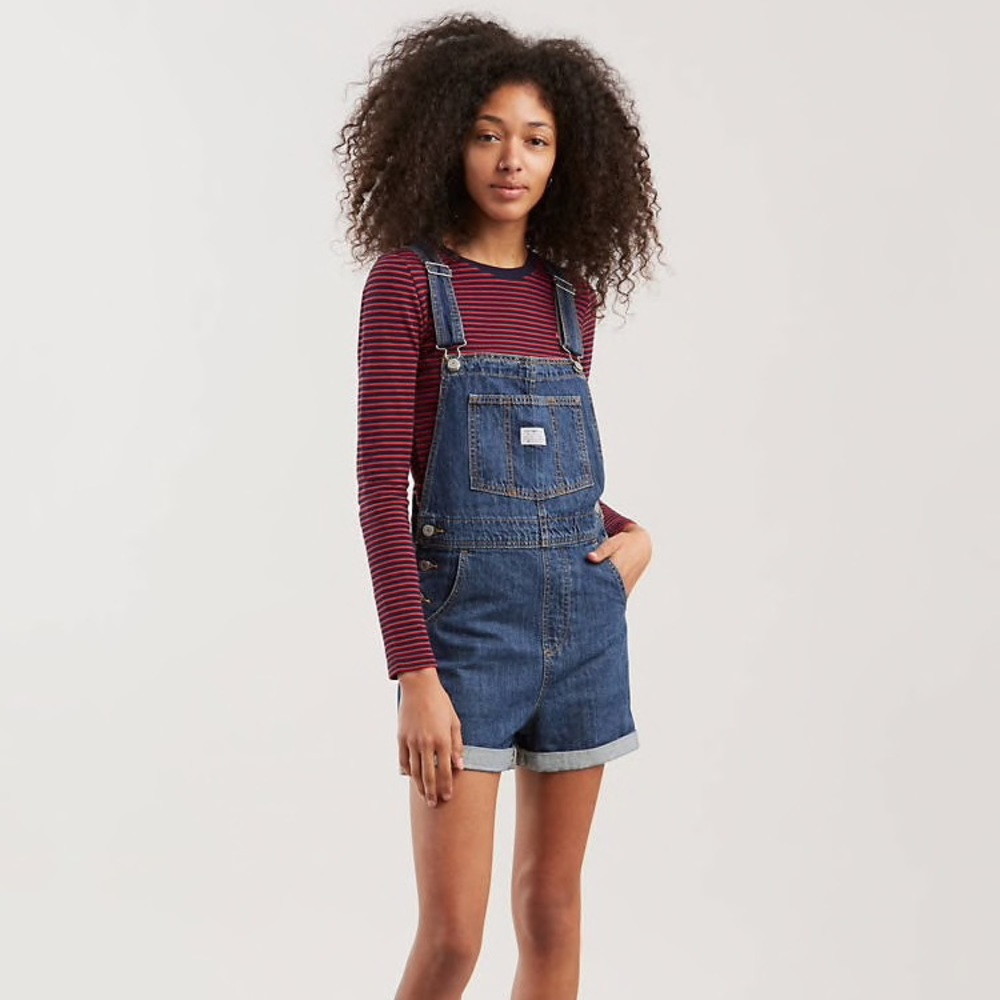 Cute Summer Look! New Levis Short Vintage Overalls - Picture 2 of 8